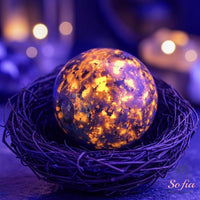 UV-Reactive Yooperlite Crystal Sphere Moon | Crystal Stone Decor