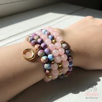 Jasper & Rose Quartz Necklace | 108 Mala Beads Jewelry