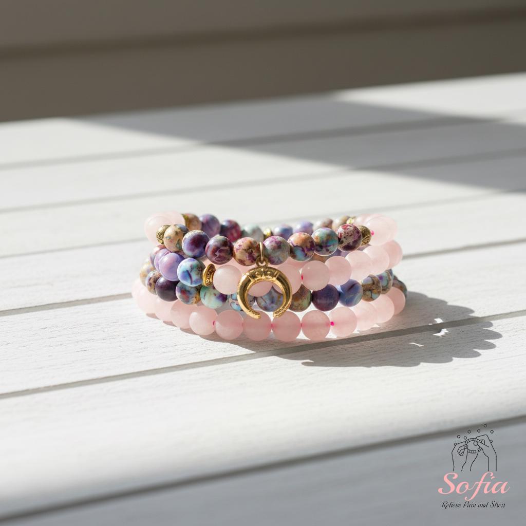 Jasper & Rose Quartz Necklace | 108 Mala Beads Jewelry