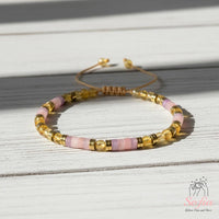 Rose Quartz & Citrine Bracelet | Layering Gemstone Heishi Beaded Bracelets