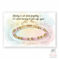 Rose Quartz & Citrine Bracelet | Layering Gemstone Heishi Beaded Bracelets