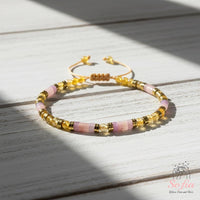 Rose Quartz & Citrine Bracelet | Layering Gemstone Heishi Beaded Bracelets