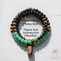 Aventurine & Tigers Eye Necklace | Boho Mala Jewelry