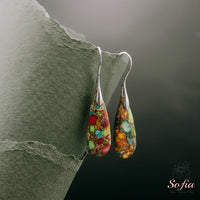Rainbow Jasper Earrings | Boho Drop Earring | Crystal Jewelry