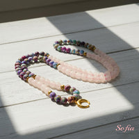 Jasper & Rose Quartz Necklace | 108 Mala Beads Jewelry