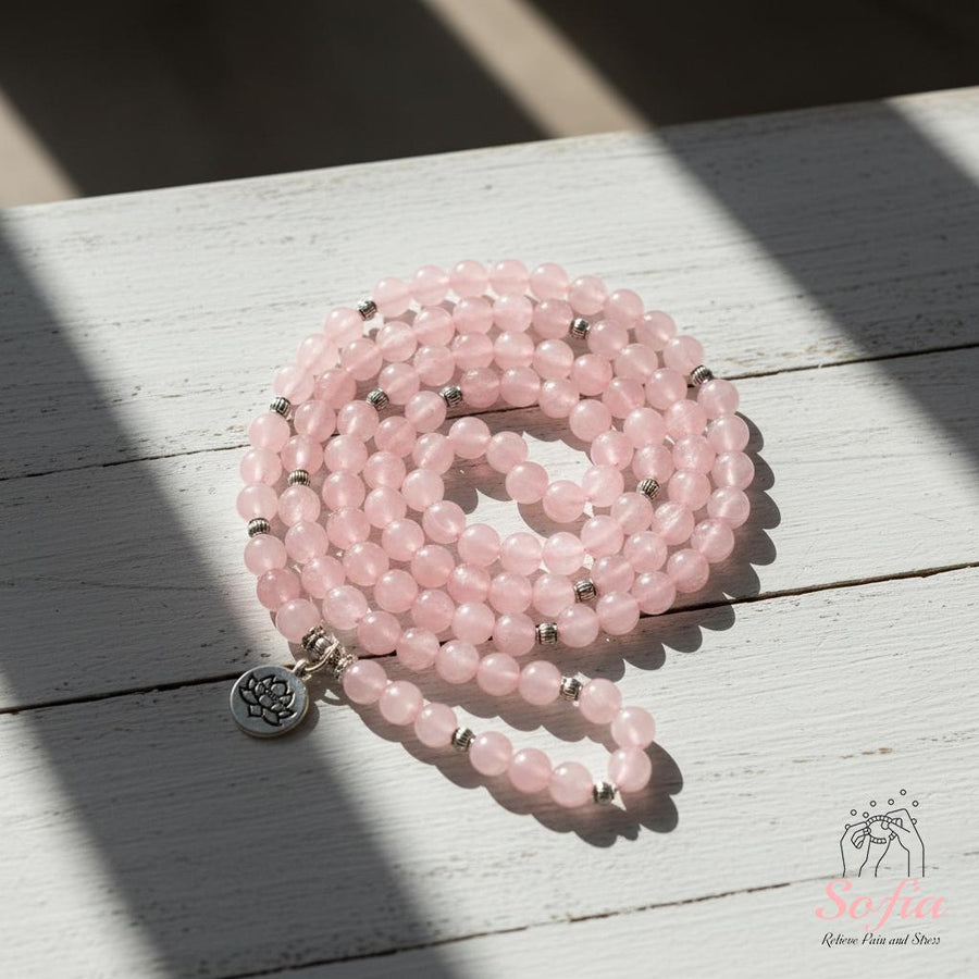 Rose quartz Mala Necklace | Healing Jewelry â€?Gift for Her - photo 1