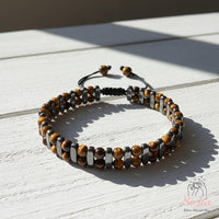 Hematite Tigers Eye Bracelet | Layering Gemstone Protection Jewelry