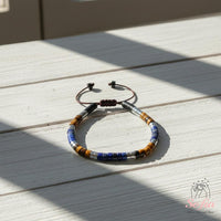 Lapis Lazuli & Tigers Eye Bracelet | Layering Gemstone Heishi Beaded Bracelets