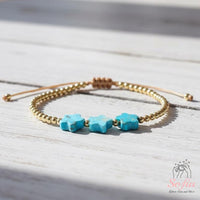 Turquoise Star Gold Bracelet | Delicate Layering Gemstone Jewelry