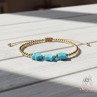 Turquoise Star Gold Bracelet | Delicate Layering Gemstone Jewelry