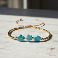 Turquoise Star Gold Bracelet | Delicate Layering Gemstone Jewelry