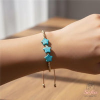 Turquoise Star Gold Bracelet | Delicate Layering Gemstone Jewelry