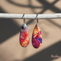 Rainbow Jasper Earrings | Boho Drop Earring | Crystal Jewelry