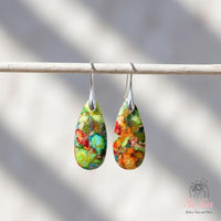 Rainbow Jasper Earrings | Boho Drop Earring | Crystal Jewelry