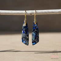 Blue Jasper Earrings | Boho Drop Earring | Crystal Jewelry