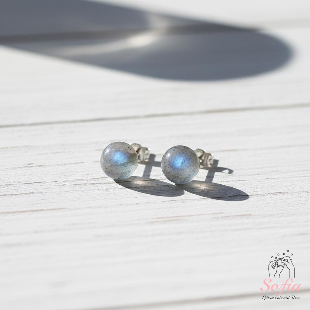 Moonstone Stud Earrings | Minimalist Jewelry