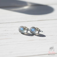Moonstone Stud Earrings | Minimalist Jewelry