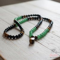 Aventurine & Tigers Eye Necklace | Boho Mala Jewelry