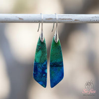 Azurite Earrings | Boho Drop Earring | Crystal Jewelry