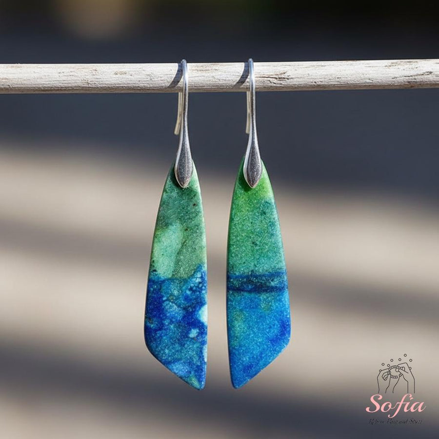 Azurite Stud Earrings | Chakra Jewelry â€?Gift for Her - photo 1