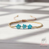 Turquoise Star Gold Bracelet | Delicate Layering Gemstone Jewelry