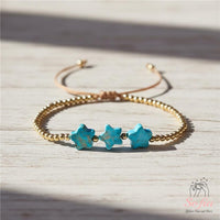 Turquoise Star Gold Bracelet | Delicate Layering Gemstone Jewelry