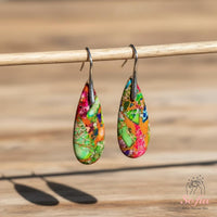 Rainbow Jasper Earrings | Boho Drop Earring | Crystal Jewelry