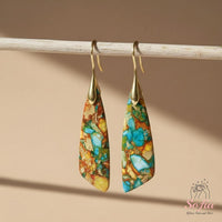 Rainbow Jasper Earrings | Boho Drop Earring | Crystal Jewelry