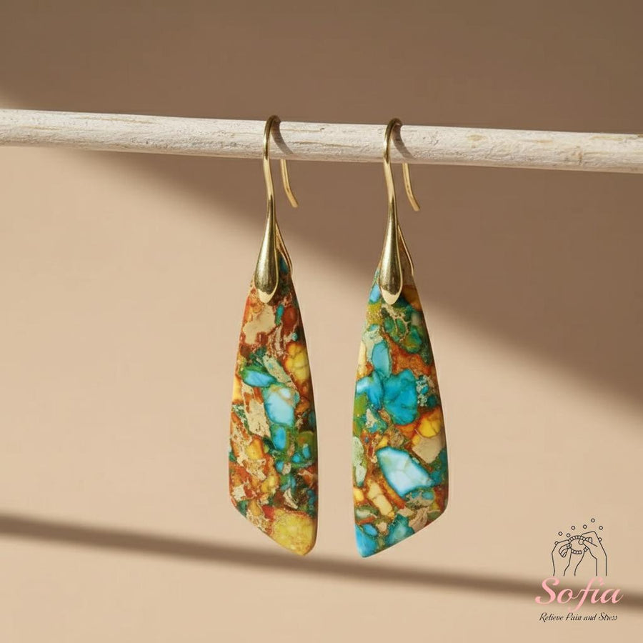 Jasper Stud Earrings | Boho Jewelry - photo 1