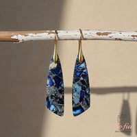 Blue Jasper Earrings | Boho Drop Earring | Crystal Jewelry