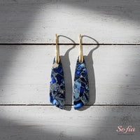 Blue Jasper Earrings | Boho Drop Earring | Crystal Jewelry