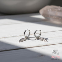 Dainty Silver Feather Stud Earrings | Minimalist Jewelry