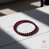 4MM Garnet Bracelet | Dainty Beaded Crystal Jewelry