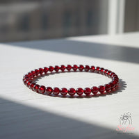 4MM Garnet Bracelet | Dainty Beaded Crystal Jewelry