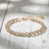 Moonstone Bracelet | Wire Wrapped Gold Jewelry