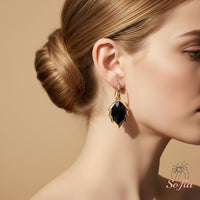 Obsidian Earrings | Boho Drop Earring | Crystal Jewelry