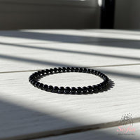 4MM Obsidian Bracelet | Dainty Beaded Crystal Jewelry