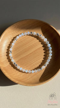 4MM Black Moonstone Bracelet | Dainty Beaded Crystal Jewelry