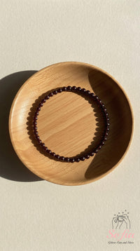 4MM Garnet Bracelet | Dainty Beaded Crystal Jewelry