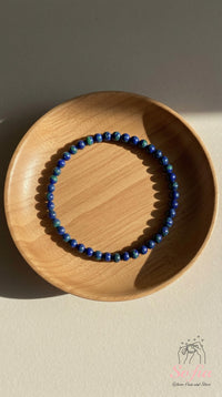 4MM Azurite & Malachite Bracelet | Dainty Beaded Crystal Jewelry