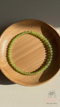 4MM Peridot Bracelet | Dainty Beaded Crystal Jewelry
