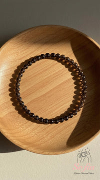 4MM Smoky Quartz Bracelet | Dainty Beaded Crystal Jewelry