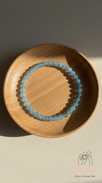 4MM Aquamarine Bracelet | Dainty Beaded Crystal Jewelry