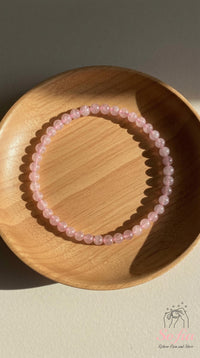 4MM Rose Quartz Bracelet | Dainty Beaded Crystal Jewelry