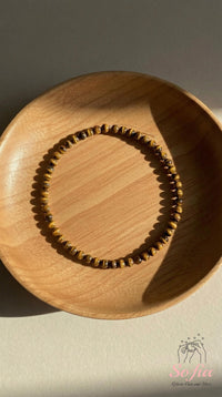 4MM Tigers Eye Bracelet | Dainty Beaded Crystal Jewelry