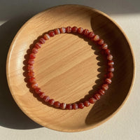 4MM Rotes Achat Armband | Zarter Perlenkristallschmuck