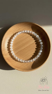 4MM Selenite Bracelet | Dainty Beaded Crystal Jewelry