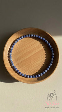 4MM Sodalith Armband | Zierlicher Perlen-Kristallschmuck