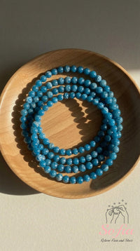 6MM Apatite Bracelet | Dainty Beaded Crystal Jewelry