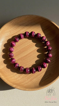 Magenta Tigers Eye Bracelet | Crystal Jewelry